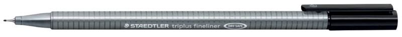 Staedtler Triplus 334 Fineliner Pen Fine 0.3 mm Black Pack of 10