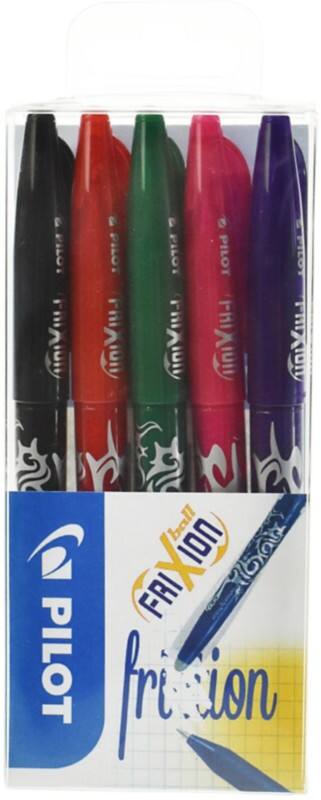 Pilot FriXion Ball non-retractable Rollerball Pen Assorted 0.35 mm Medium Refillable 50% Recycled Pack of 5