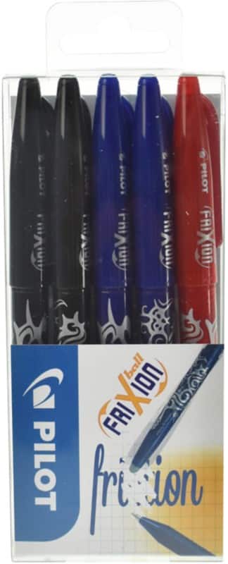 Pilot FriXion Ball non-retractable Rollerball Pen Assorted 0.35 mm Medium Refillable 50% Recycled Pack of 5