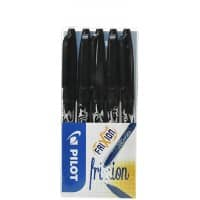 Pilot FriXion Rollerball Pen Black Medium 0.7 mm Refillable Pack of 5