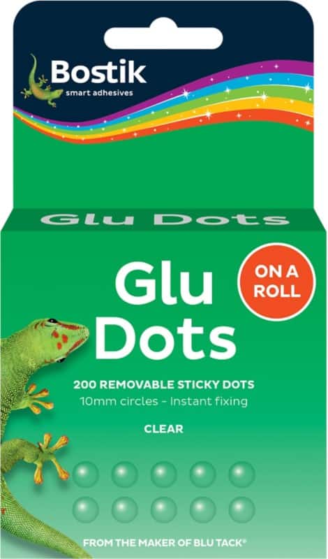 Bostik Glue Dots Roll Extra Strong Removable Clear Pack of 200