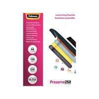 Fellowes Laminating Pouches A4 Glossy 250 microns (2 x 250) Transparent Pack of 100