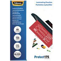 Fellowes Protect Laminating Pouches A4 Glossy 175 microns (2 x 175) Transparent Pack of 100