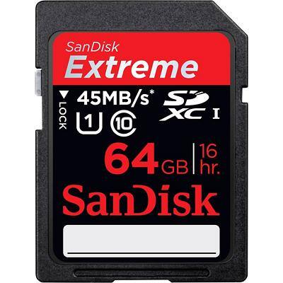 SanDisk Extreme SDXC UHS-I card – 64 GB