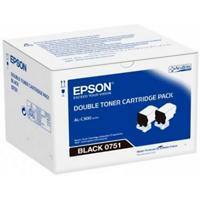 Epson 0751 Original Toner Cartridge C13S050751 Black Duopack Pack of 2