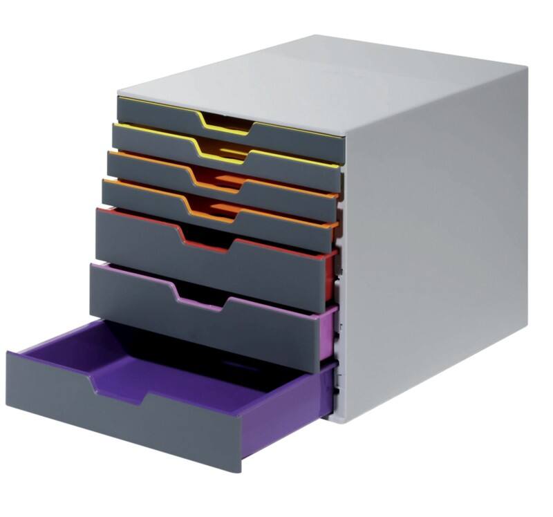 DURABLE Varicolor Desktop Drawers ABS (Acrylonitrile Butadiene Styrene) Multicolour 7 Drawers 29.2 x 35.6 x 28 cm A4