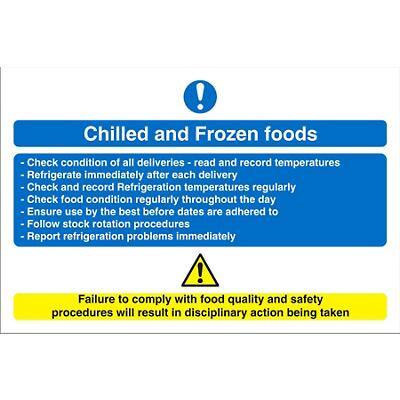 Catering Sign Chilled And Frozen Vinyl 15 x 20 cm