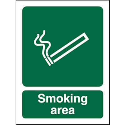 Mandatory Sign Smoking Area Vinyl 30 x 20 cm