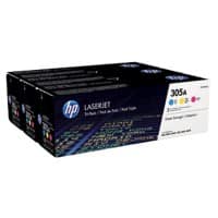 HP 305A Original Toner Cartridge CF370AM Cyan, Magenta, Yellow Multipack Pack of 3