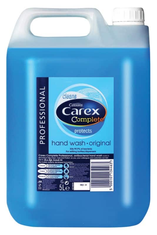 Carex Hand Soap Refill Antibacterial Liquid Blue 000313448 5 L