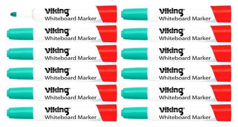 Viking WBM2.5 Whiteboard Marker Green Bullet Pack of 12