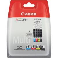 Canon CLI-551BK/C/M/Y Original Ink Cartridge Black, Cyan, Magenta, Yellow Pack of 4 Multipack