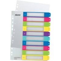 Leitz WOW PC Printable Indices 1243 A4 Maxi Multicolour 10 Part Perforated Polypropylene 1 to 10