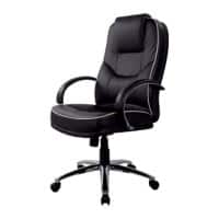 Realspace Basic Tilt Executive Chair with Armrest and Adjustable Seat Rome2 Bonded Leather Black