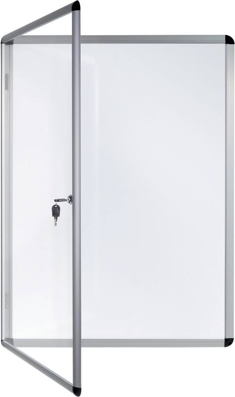 Bi-Office Enclore Indoor Lockable Notice Board Magnetic 9 x A4 Wall Mounted Lockable 72 (W) x 98.1 (H) cm White