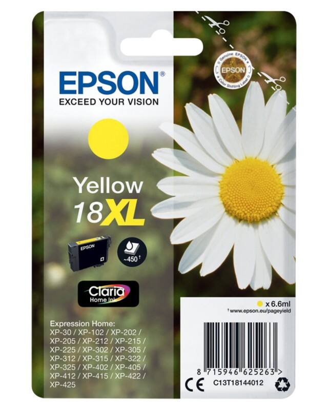 Epson 18XL Original Ink Cartridge C13T18144012 Yellow