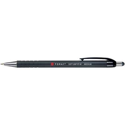 Foray Soft Grip Medium RT-M Ballpoint Pen Black Medium 0.5 mm Non Refillable Pack of 12