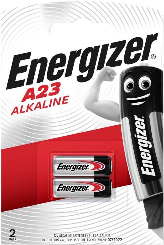 Energizer A23 Batteries E23A 8LR932 55mAh Alkaline 12V Pack of 2