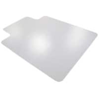 Realspace Premium Chair Mat PC (Polycarbonate) Rectangular with Lip Transparent 120 x 90 cm Soft Floor