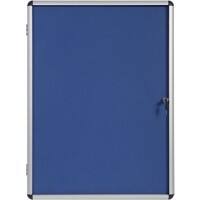 Bi-Office Enclore Indoor Lockable Notice Board Non Magnetic 9 x A4 Wall Mounted 72 (W) x 98.1 (H) cm Blue