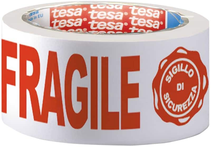 FRAGILE REDWHITE PKAGING TAPE 50MMW_ X 66MML -VC