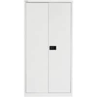 Bisley Economy Regular Door Cupboard Steel 3 Shelves Lockable 914 x 400 x 1,806 mm Chalk White