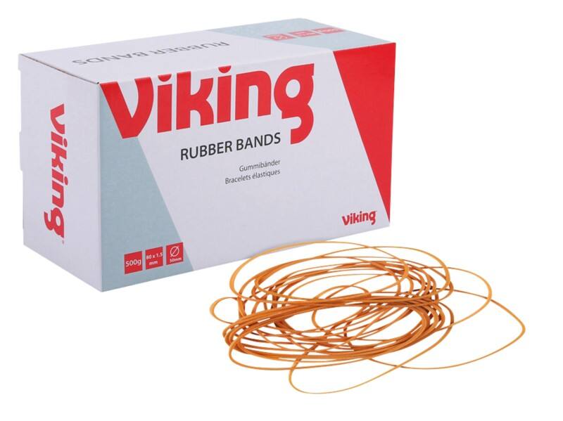Viking Rubber Bands 80 x 1.5 mm Ø 50 mm Beige 500 g