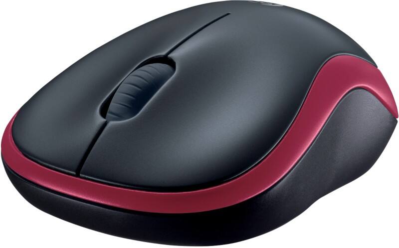 Logitech M185 Mouse Wireless without bluetooth Black, Red Suitable for Lefthanded people