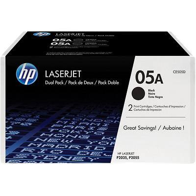 HP 05A Original Toner Cartridge CE505D Black Pack of 2 Duopack