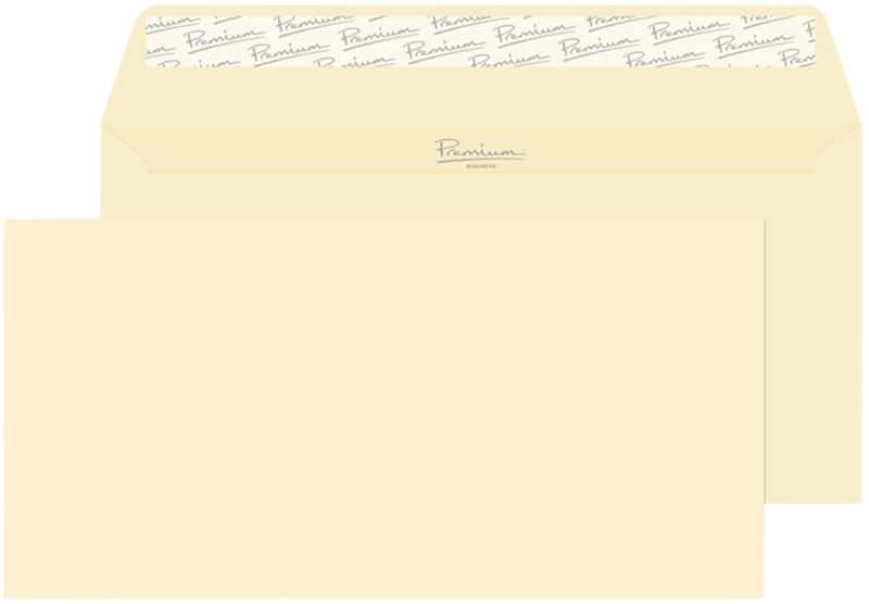 Premium Business Envelopes Plain DL 220 (W) x 110 (H) mm Adhesive Strip Cream 120 gsm Pack of 500