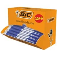 BIC Atlantis Classic Retractable Ballpoint Pen Grip Medium 0.32 mm Blue Pack of 36