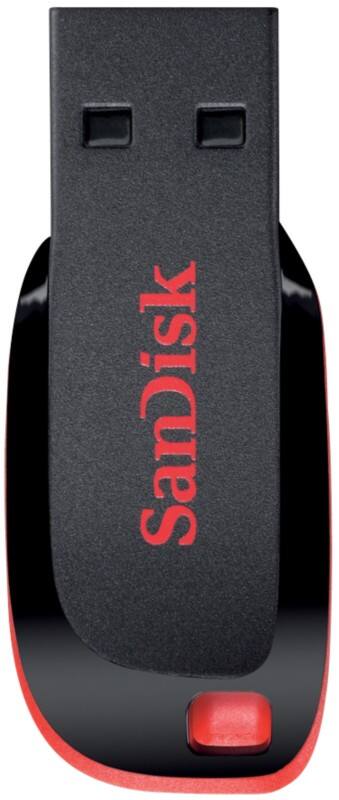 SanDisk USB 2.0 Flash Drive Cruzer Blade 128 GB Black, Red