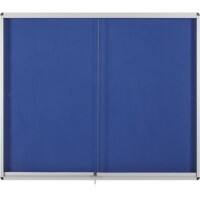Bi-Office Wall Mountable Lockable Noticeboard Exhibit Indoor 96.7 x 92.6cm Blue