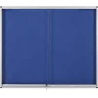 Bi-Office Wall Mountable Lockable Noticeboard Exhibit Indoor 96.7 x 92.6cm Blue