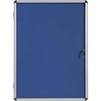 Bi-Office Enclore Indoor Lockable Notice Board Non Magnetic 16 x A4 Wall Mounted 94 (W) x 128.8 (H) cm Blue