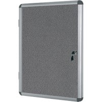 Bi-Office Enclore Indoor Lockable Notice Board Non Magnetic 16 x A4 Wall Mounted 94 (W) x 128.8 (H) cm Grey
