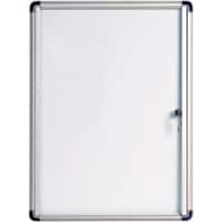 Bi-Office Enclore Indoor Budget Lockable Notice Board Magnetic 1 x A4 Wall Mounted Lacquered Steel 28.9 (W) x 37.9 (H) cm White