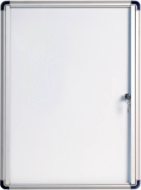 Bi-Office Enclore Indoor Budget Lockable Notice Board Magnetic 4 x A4 Wall Mounted Lockable 51.5 (W) x 68.9 (H) cm White