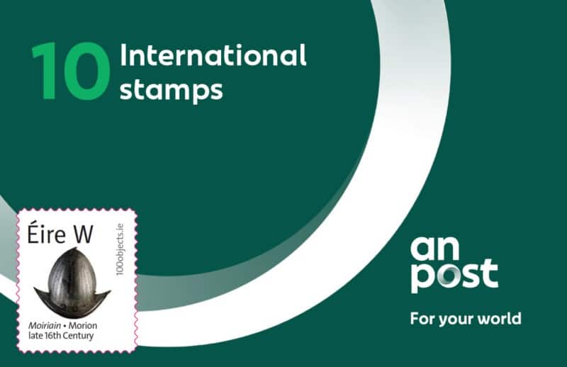 An Post 100 Objects Heritage Postage Stamps 2,20 EURO IE Self Adhesive Pack of 10
