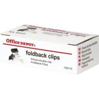 Office Depot Foldback Clips 15mm Black Pack of 12