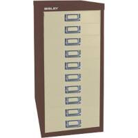 Bisley Steel Multi Drawer Cabinet 10 Drawers 279 x 380 x 590 mm Brown, Cream