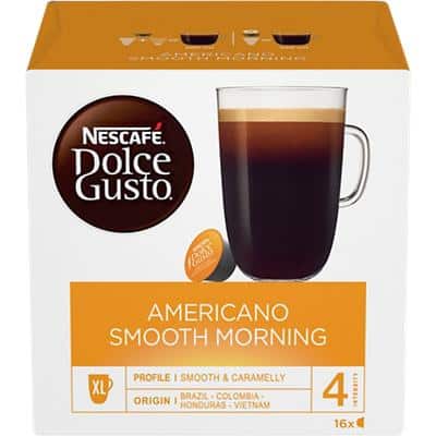 NESCAFÉ Dolce Gusto Americano Smooth Morning Caffeinated Ground Coffee Pods Box Pack of 16