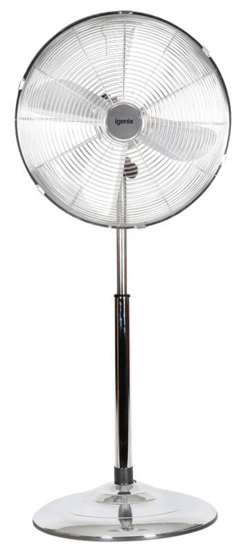 igenix Height Adjustable Pedestal Fan Main 3 Speeds 130 cm Grey DF1660 40.6 cm