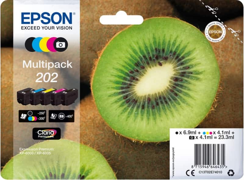 Epson 202 Original Ink Cartridge C13T02E74010 2 Black & 3 colour Multipack