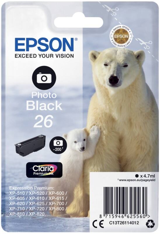 Epson 26 Original Ink Cartridge C13T26114012 Photo Black