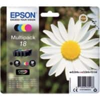 Epson 18 Original Ink Cartridge C13T18064012 Black, Cyan, Magenta, Yellow Pack of 4 Multipack