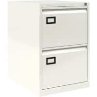 Bisley Steel Filing Cabinet with 2 Lockable Drawers 470 x 622 x 711 mm White