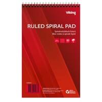 Viking Notepad Special format Ruled Spiral Bound Paper Soft Cover White 100 Pages Pack of 5