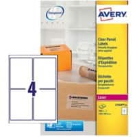 Avery L7569-25 Parcel Labels 139 x 99.1 mm Clear 25 Sheets of 4 Labels