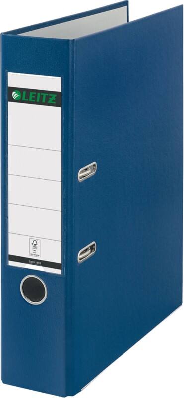 Leitz 180° Wide Lever Arch File A4, Foolscap 82 mm Blue 2 Rings 1110 Polypropylene Smooth Portrait